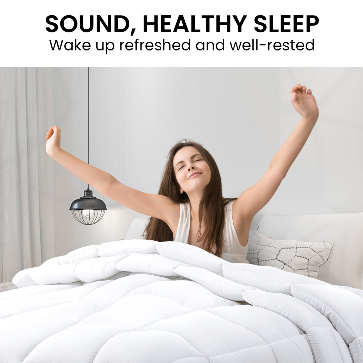 Laura Hill 700gsm Goose Down Feather Comforter Doona — Super King, Cotton Cover — Allure Home Collections