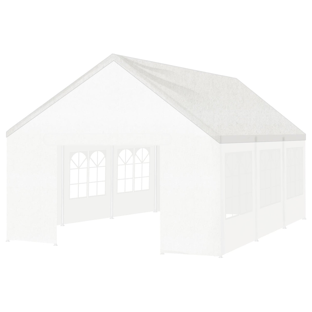 White replacement roof cover fitted to a 6 x 6 m event marquee frame