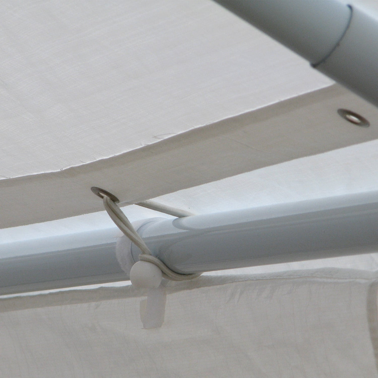 Marquee roof cover viewed from below inside the erected marquee