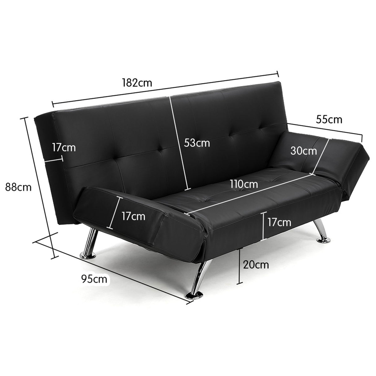 Sarantino Brooklyn Faux Leather Sofa Bed