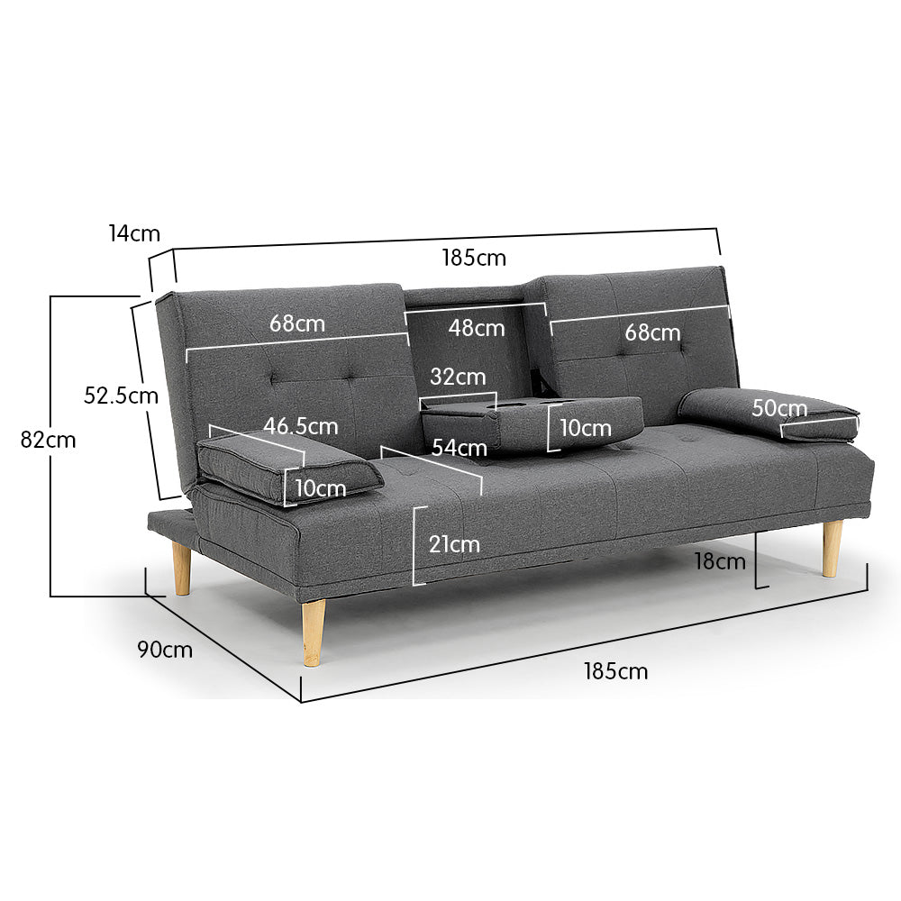 Finestrat 3 Seater Sofa Bed, Dark Grey