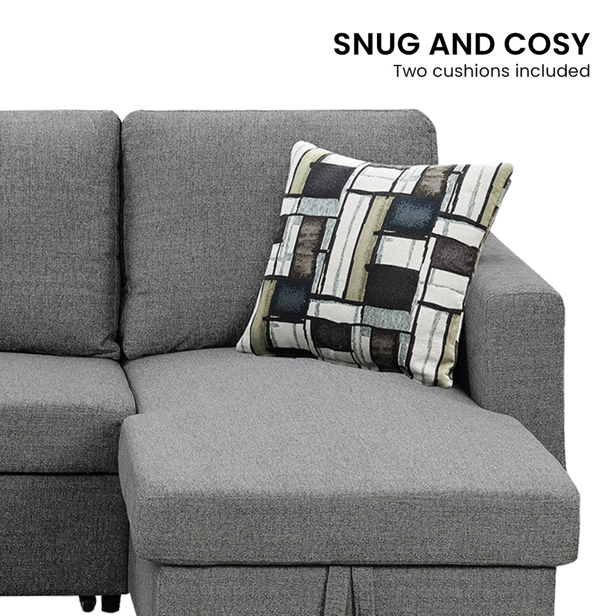 Sarantino Fontana Grey Sofa Bed with Chaise