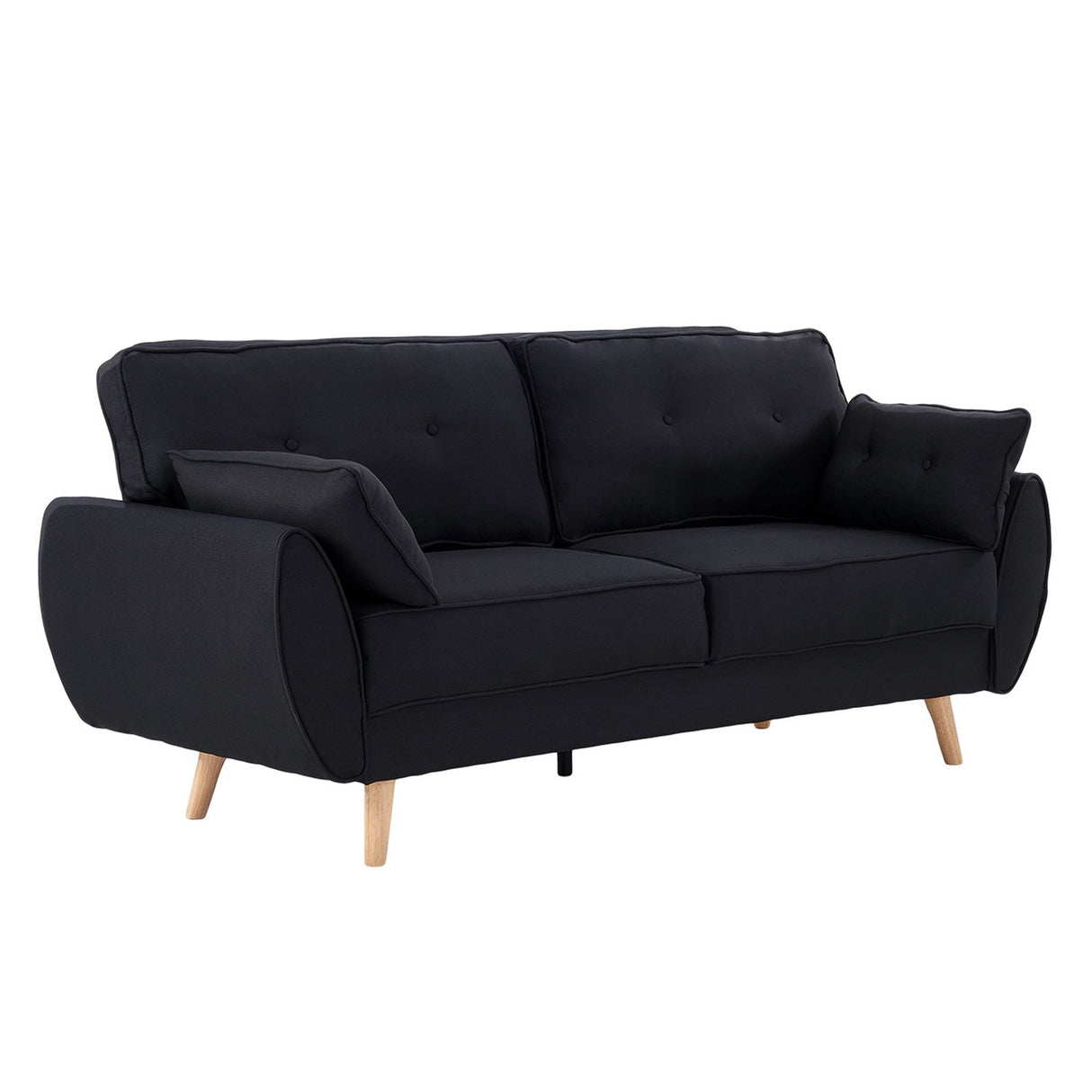 Sarantino Black Modular Linen Sofa Bed — 3-Seater, Contemporary Design — Allure Home Collections