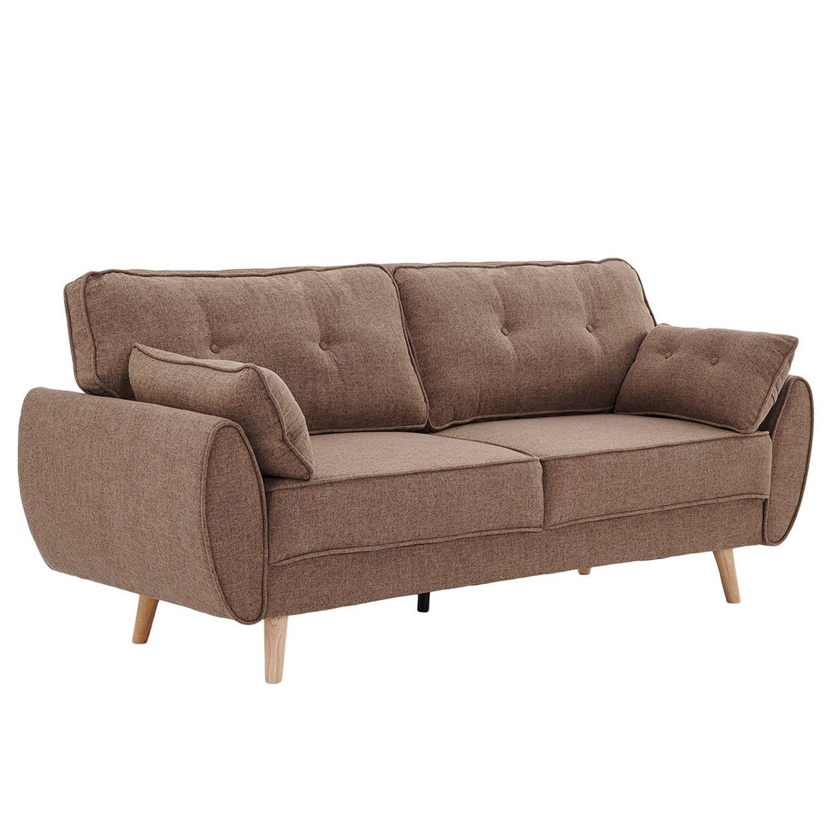 Xabia brown linen sofa bed in a modern living room
