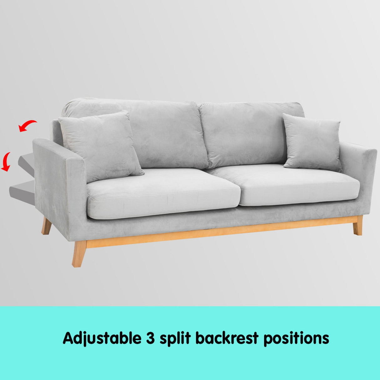 Teulada 3 Seater Sofa Bed, Light Grey