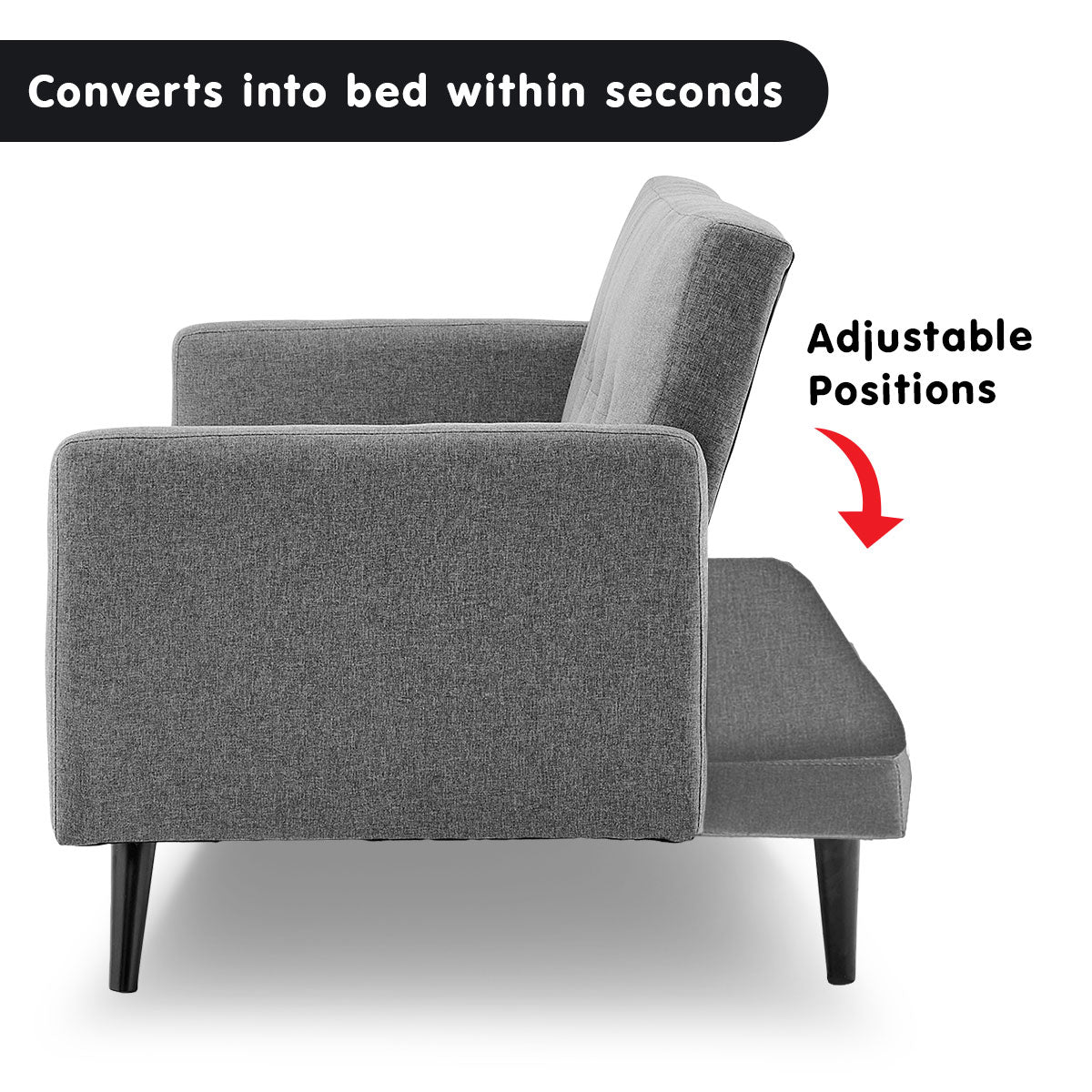 Campello 3 Seater Sofa Bed, Light Grey