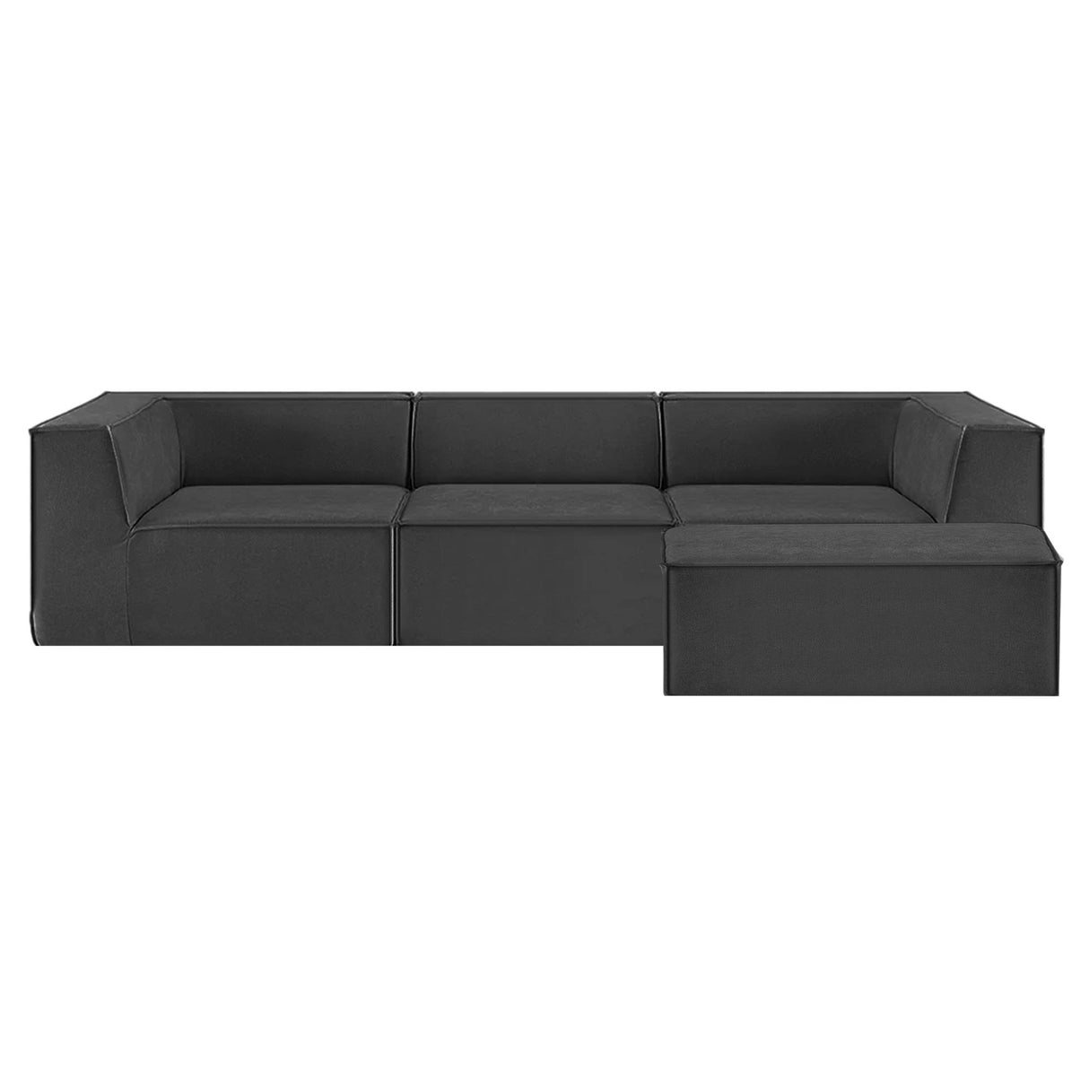 Polop black polyester modular sofa in a modern living room