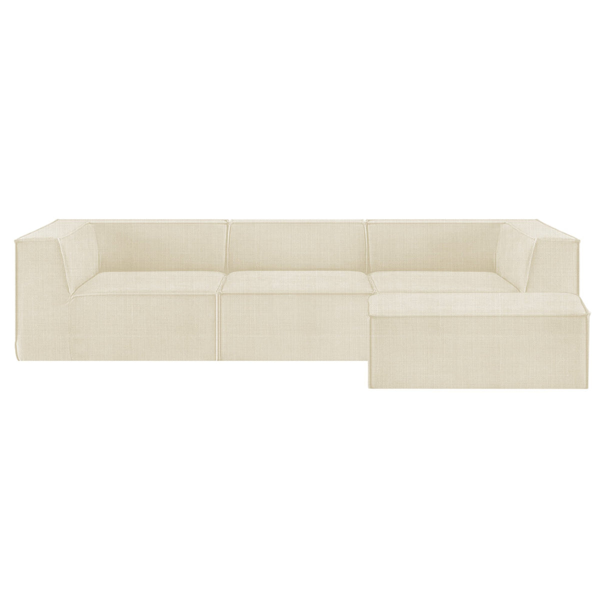 Polop cream polyester modular sofa in a modern living room