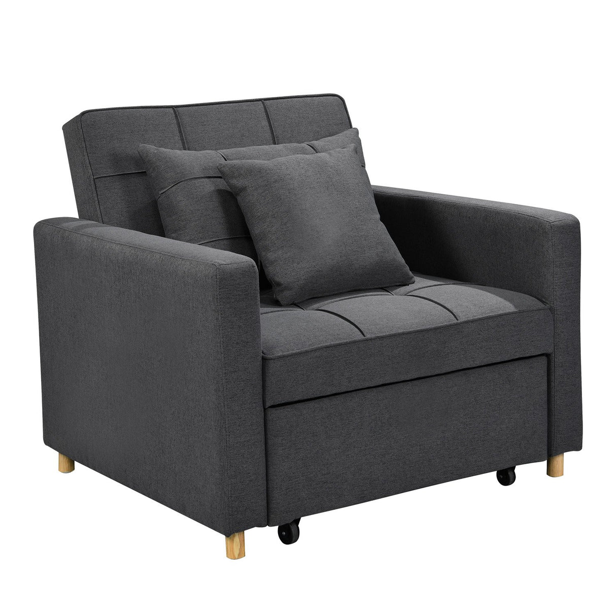 Santa Pola dark grey linen sofa bed in a modern living room