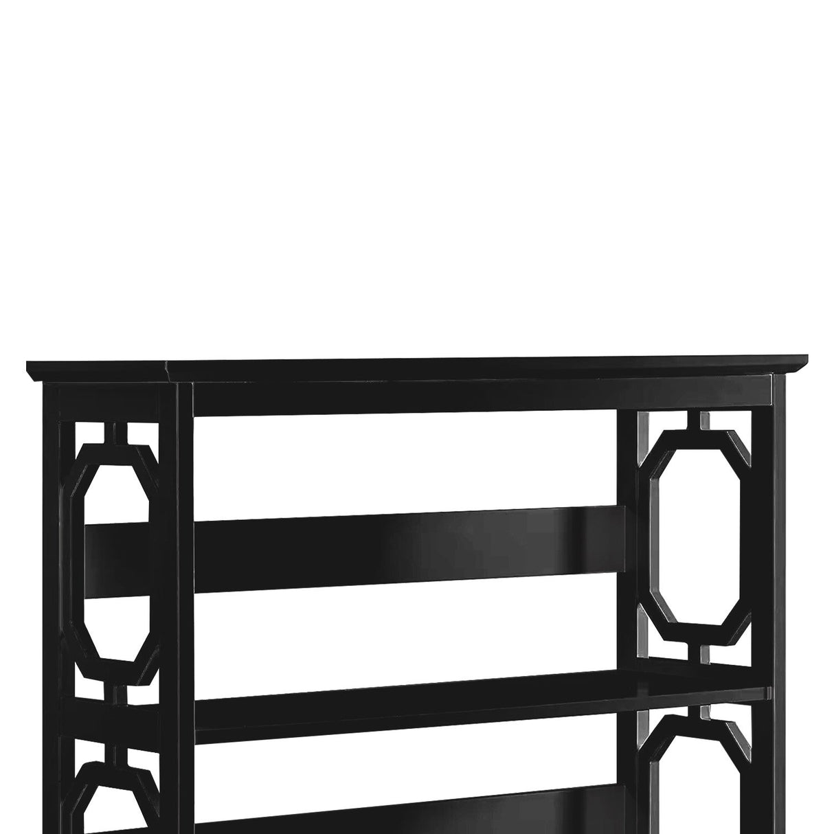 Sarantino Laurel Black 3-Tier Bookshelf