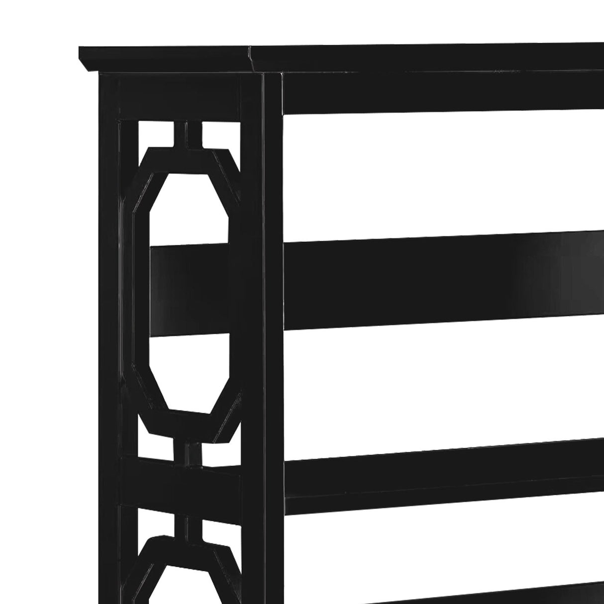 Sarantino Laurel Black 3-Tier Bookshelf