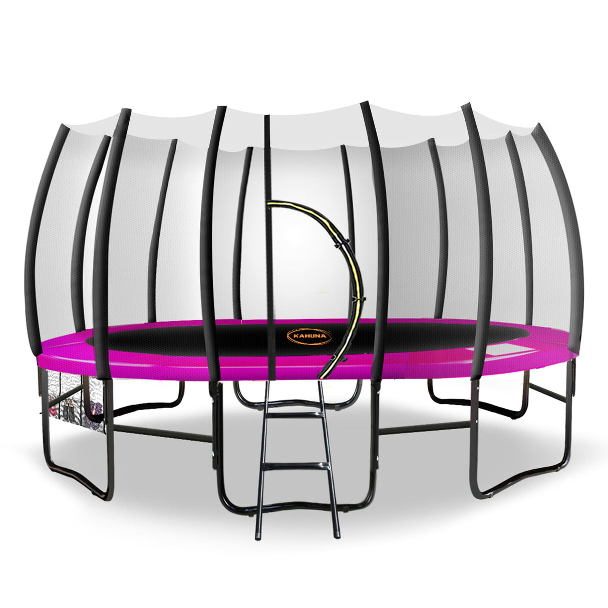 Farnborough Springless Round Trampoline with Basketball Set, Enclosure and Ladder, 12ft