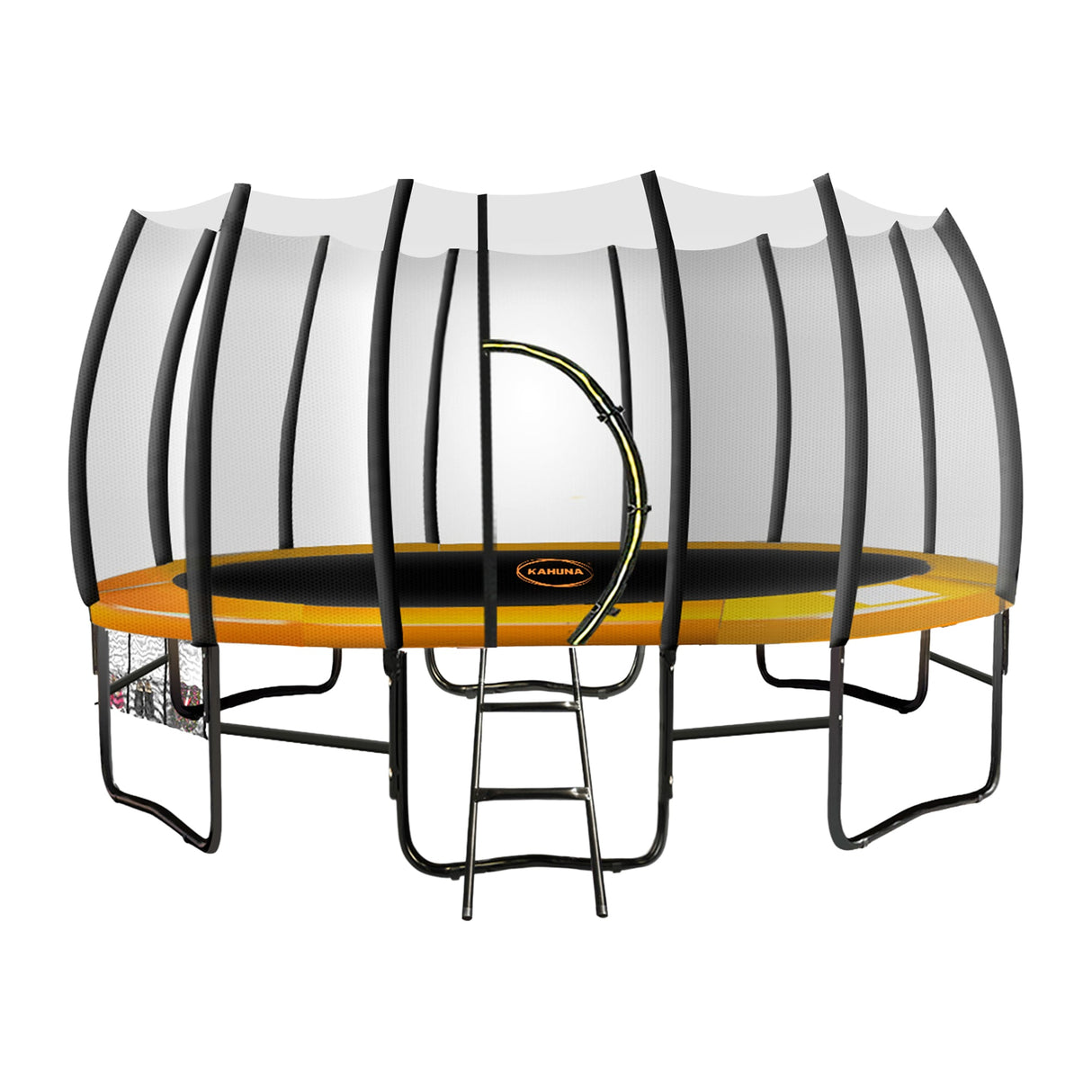 Farnborough Springless Round Trampoline with Basketball Set, Enclosure and Ladder, 12ft