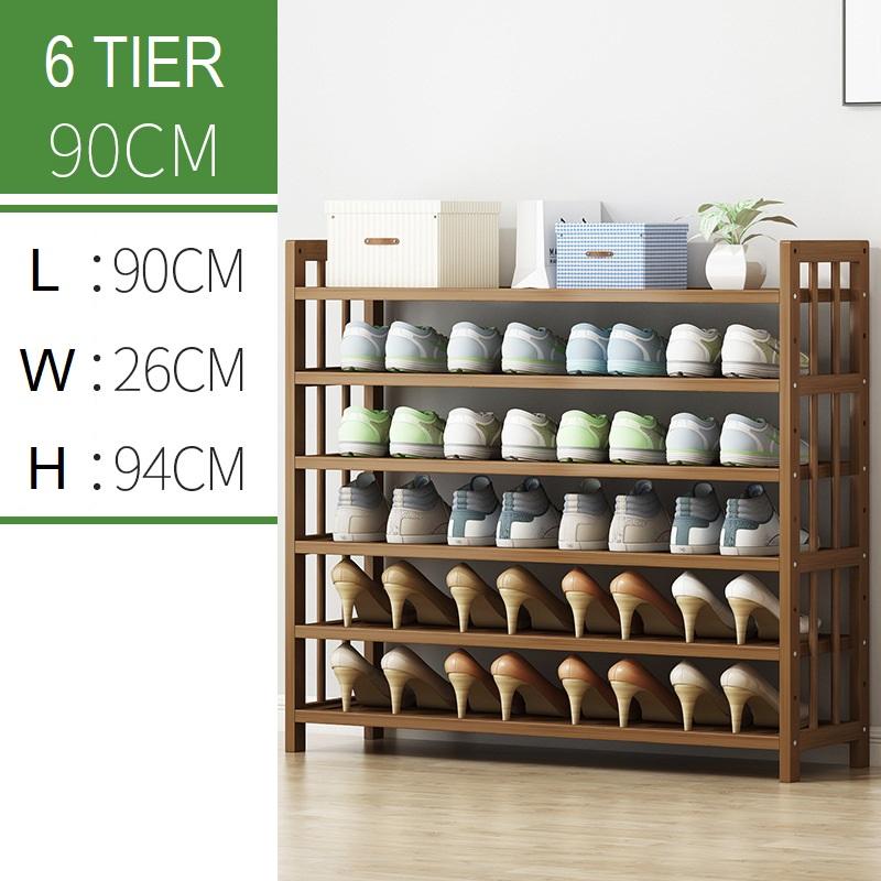 Wonwondah 6 Tier Bamboo Shoe Rack, Natural