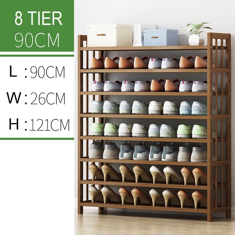 Multi-Tier Bamboo Shoe Rack Tower — Corner Shelf Stand, 6 to 11 Tiers — Allure Home Collections