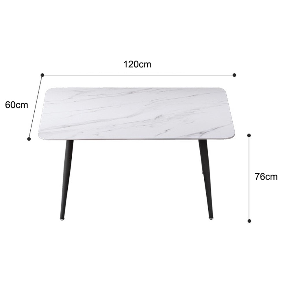 Penwortham Rectangular Marble Dining Table, White 120cm