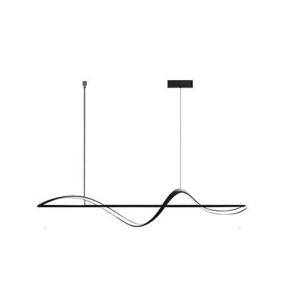 BAMDECOR A36 Dimmable LED Linear Chandelier in Black — 140cm — Allure Home Collections