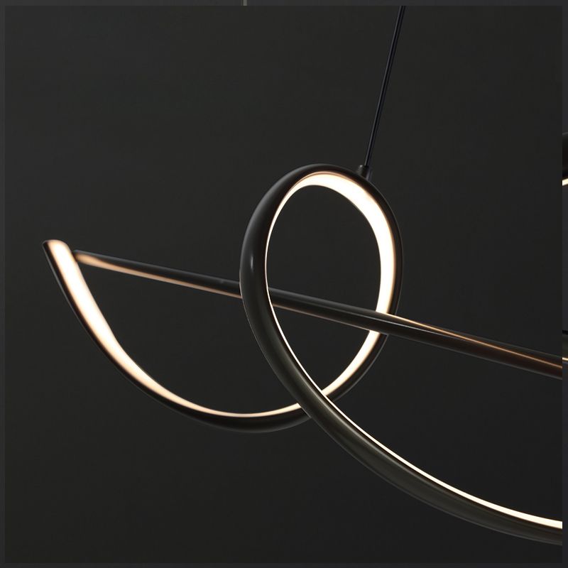 BAMDECOR A36 Dimmable LED Linear Chandelier in Black — 140cm — Allure Home Collections