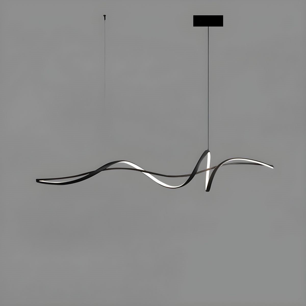 Modern Linear LED Pendant Light Dimmable 160cm Black