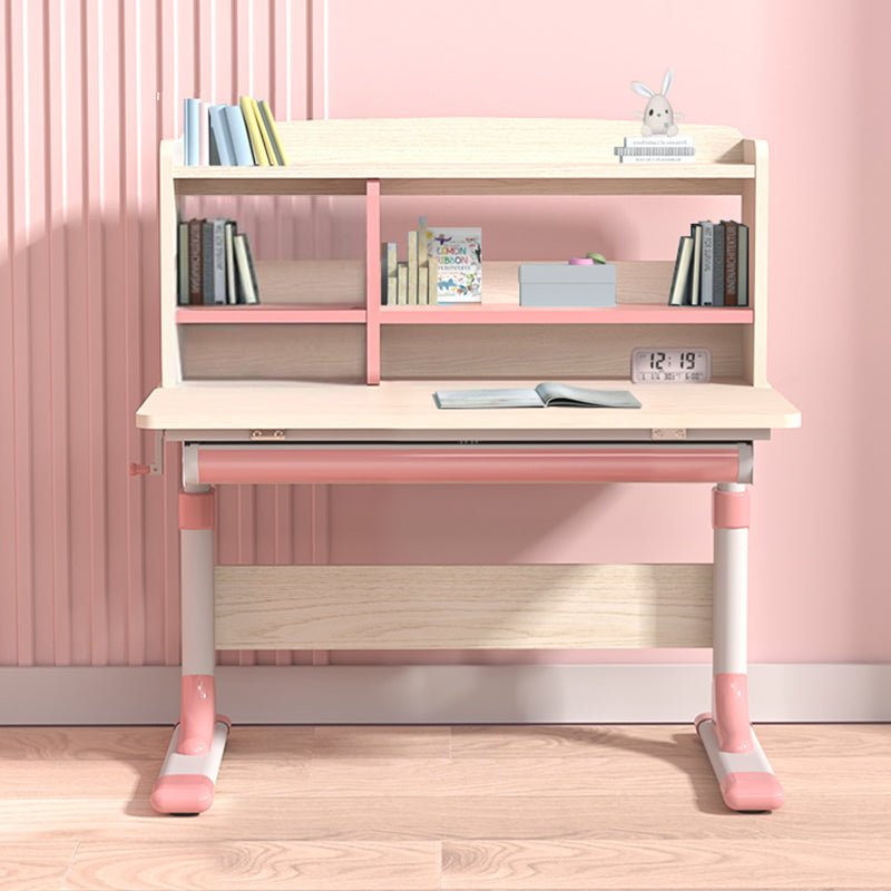 Kids Height Adjustable Study Desk and Chair Set, Pink