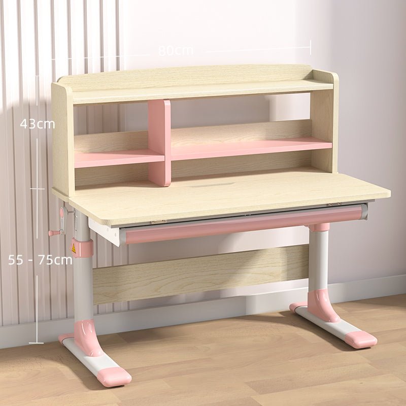 Kids Height Adjustable Study Desk and Chair Set, Pink