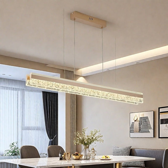 Coffee Nordic long linear acrylic pendant light, view 1