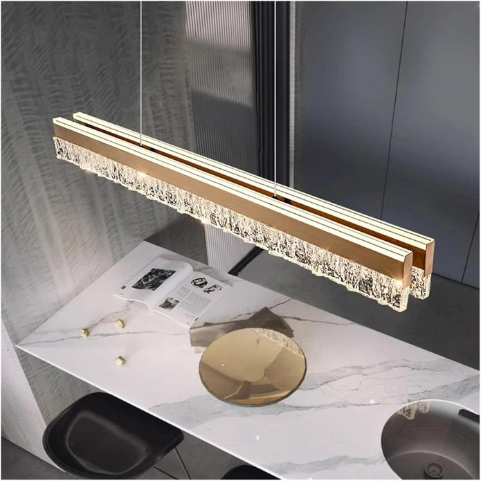 Coffee Nordic long linear acrylic pendant light, view 5