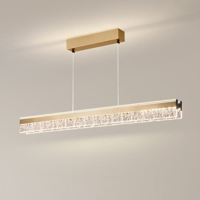 Gold Nordic long linear acrylic pendant light, view 2