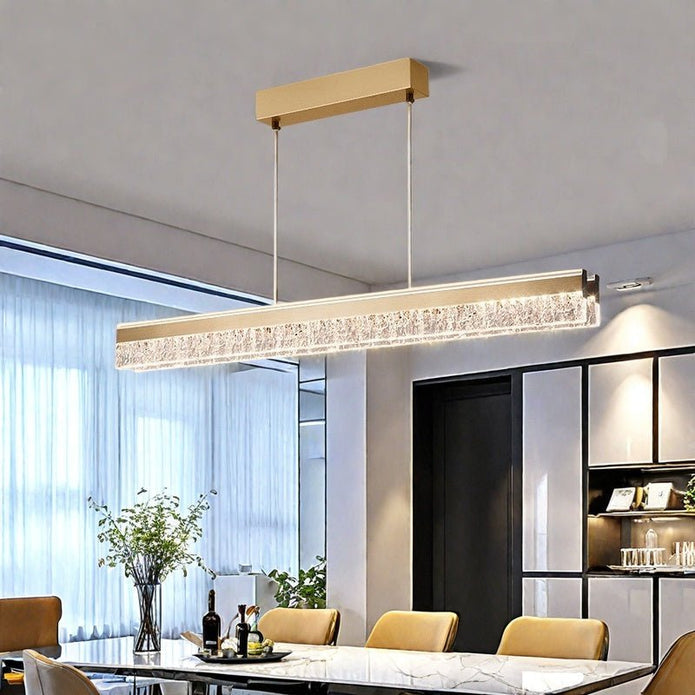 Gold Nordic long linear acrylic pendant light, view 4