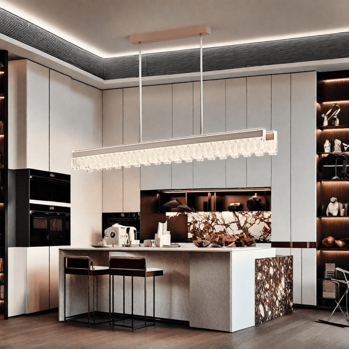 Coffee Nordic dual linear acrylic pendant light, view 4