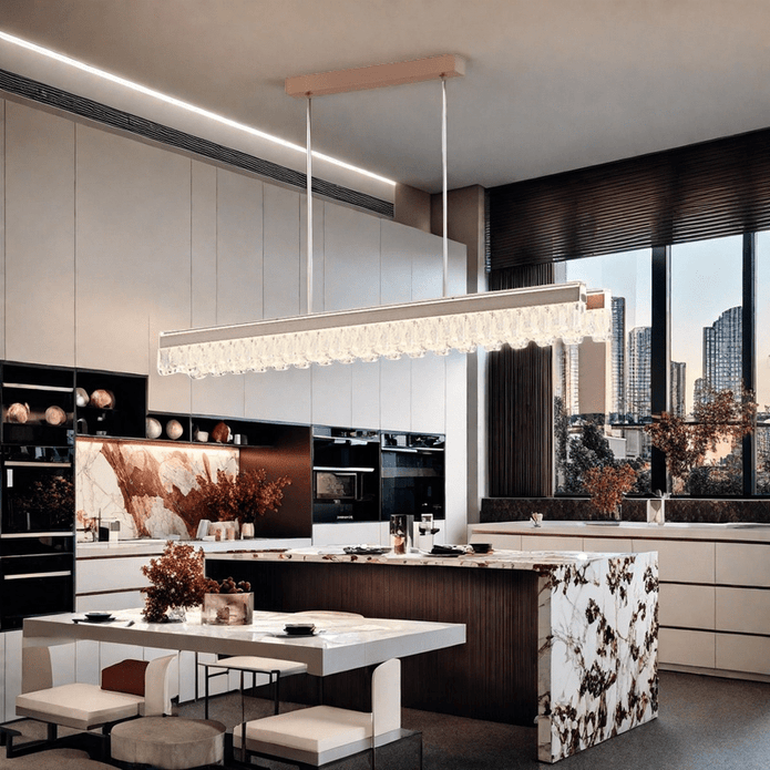 Coffee Nordic dual linear acrylic pendant light, view 5