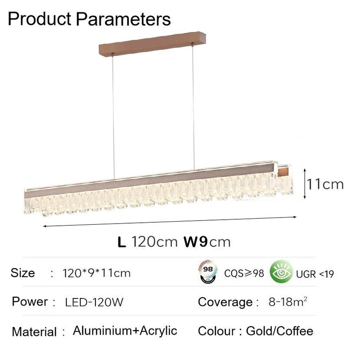 Coffee Nordic dual linear acrylic pendant light, view 6