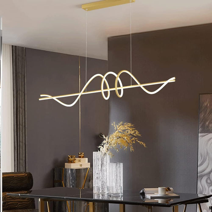 Linear LED Pendant Light, Gold, 150cm
