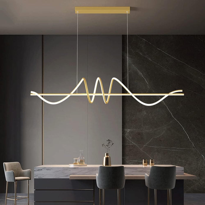Linear LED Pendant Light, Gold, 150cm