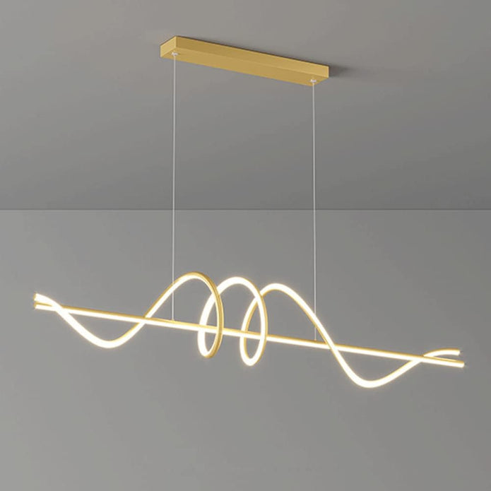 Linear LED Pendant Light, Gold, 150cm