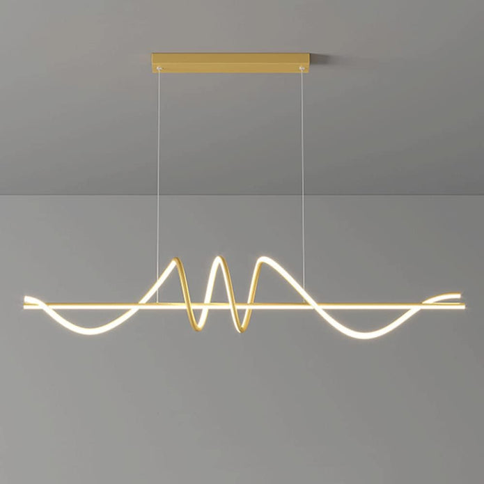 Linear LED Pendant Light, Gold, 150cm