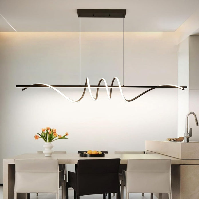 Linear LED Pendant Light, Black, 180cm