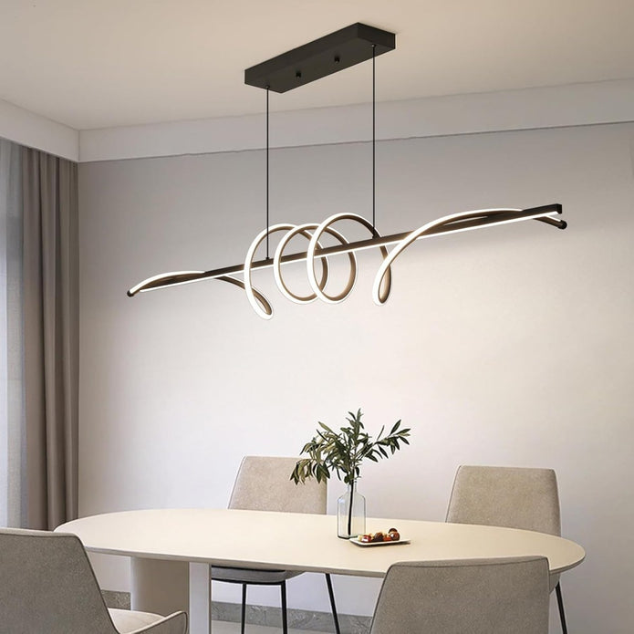 Linear LED Pendant Light, Black, 180cm