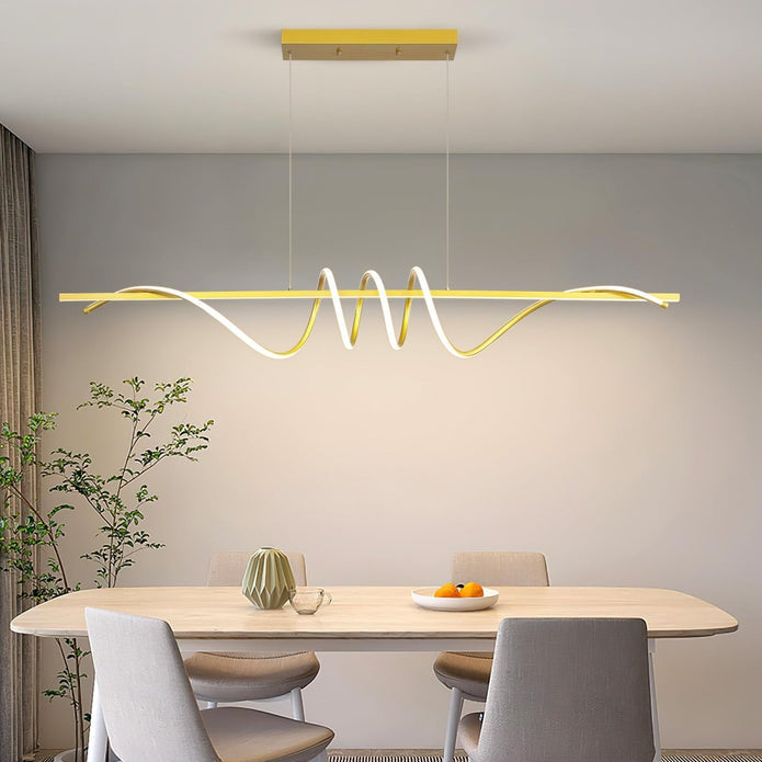BAMDECOR A202 Dimmable LED Linear Pendant Light in Gold — 1.8m — Allure Home Collections