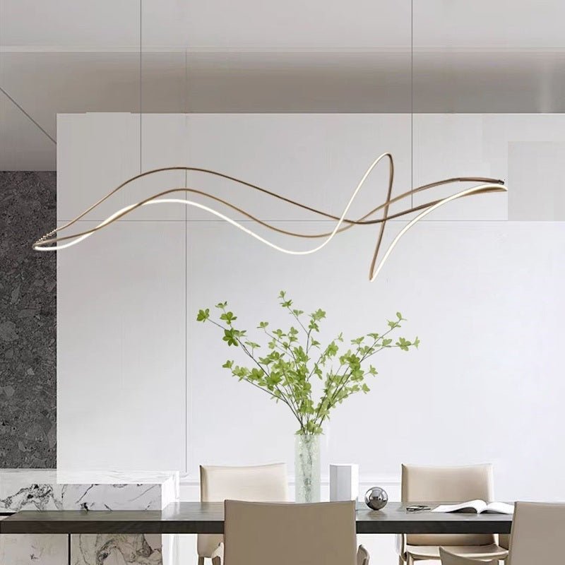 Modern Minimalist LED Pendant Light Dimmable Gold 1.8 Metres