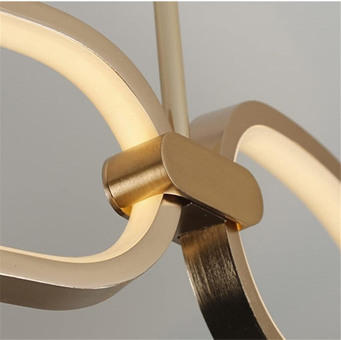 Three ring ceiling chandelier viewed from below