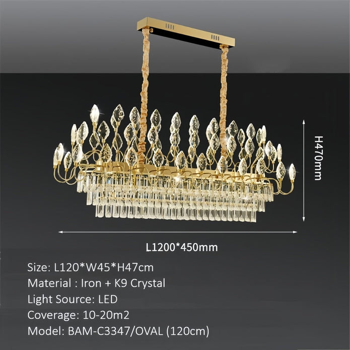 Crystal Leaf LED Chandelier, Gold