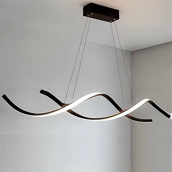 Modern Minimalist Linear LED Chandelier Dimmable Black 1.5 Metres