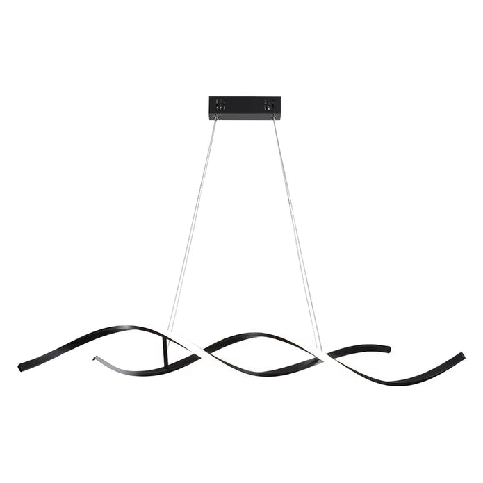 Modern Minimalist Linear LED Chandelier Dimmable Black 1.5 Metres