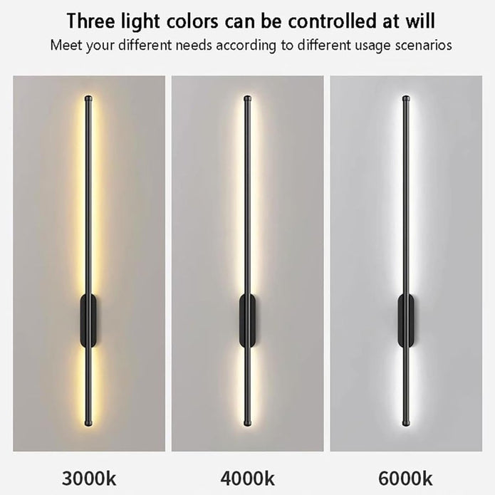 BAMDECOR Modern Minimalist Black LED Wall Sconce