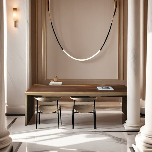 Minimalist Slim LED Pendant Light Black