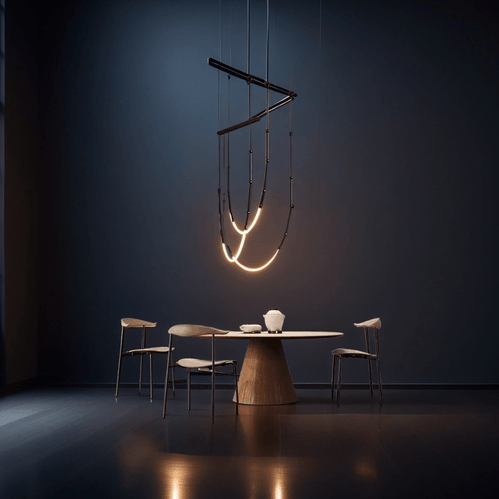 Minimalist Slender LED Pendant Light Black 3 Light