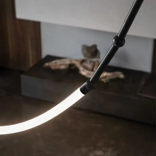 Minimalist Slender LED Pendant Light Black 6 Light