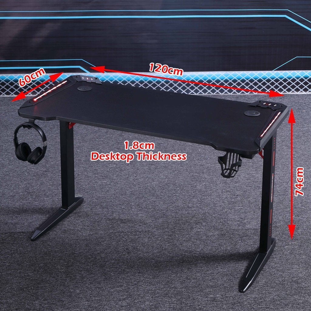 Macarthur Gaming Desk, Black 140cm view 2