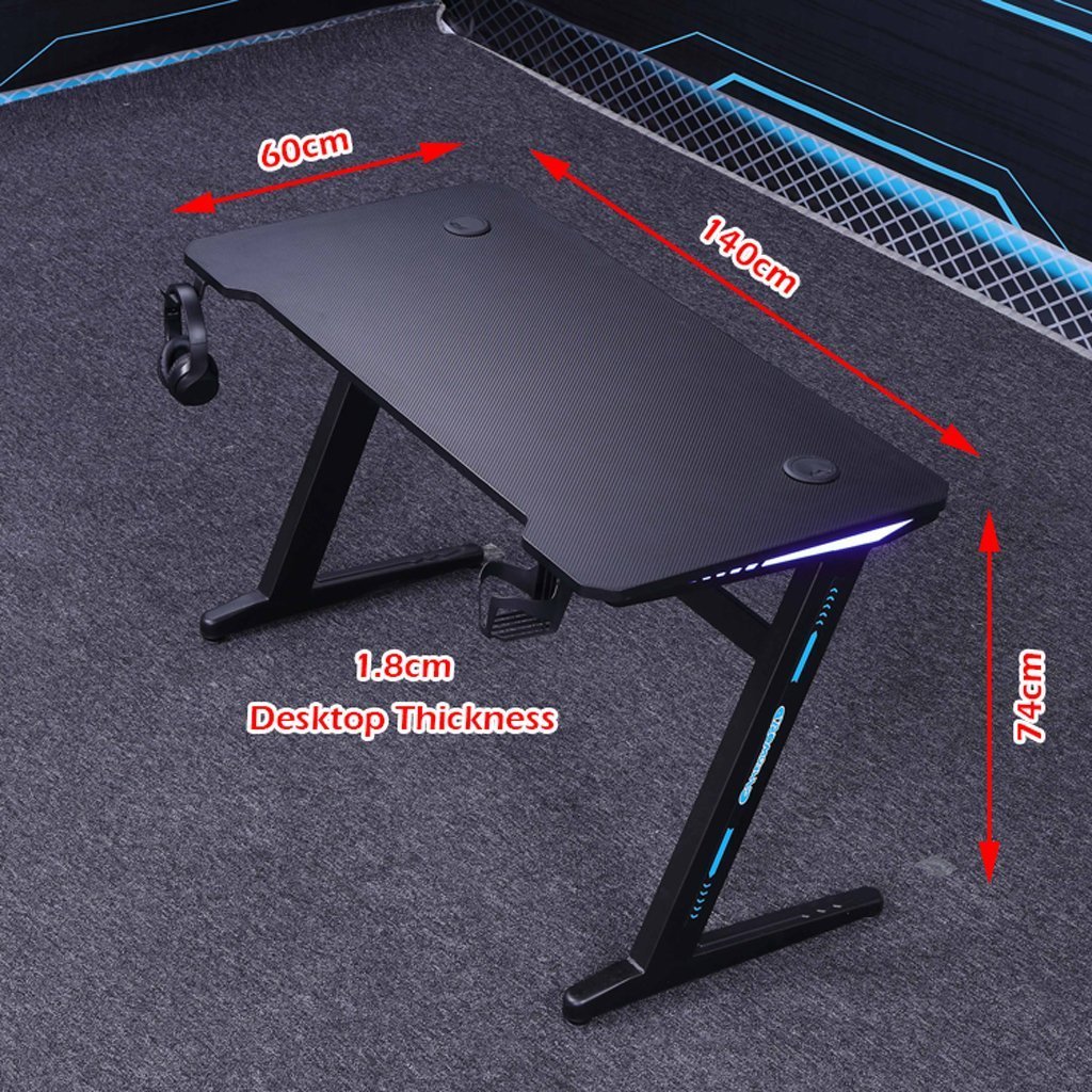 Macarthur Gaming Desk, Black 140cm view 3